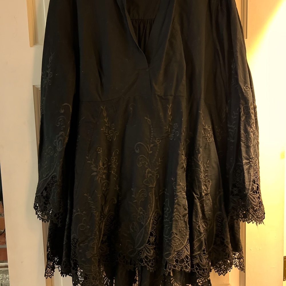 Absolutely stunning black blouse with incredible lace work!